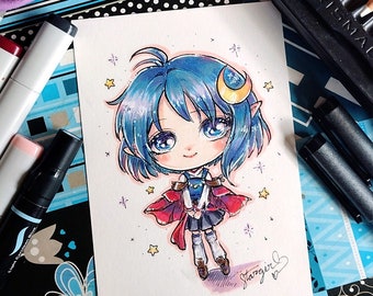Custom Anime Chibi Art - 4x6" Traditional Drawing Commission