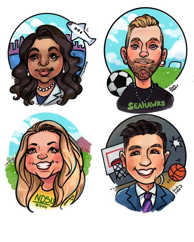 Custom Digital Caricature Art – Cute & Fun Hand-Drawn Portraits image 17