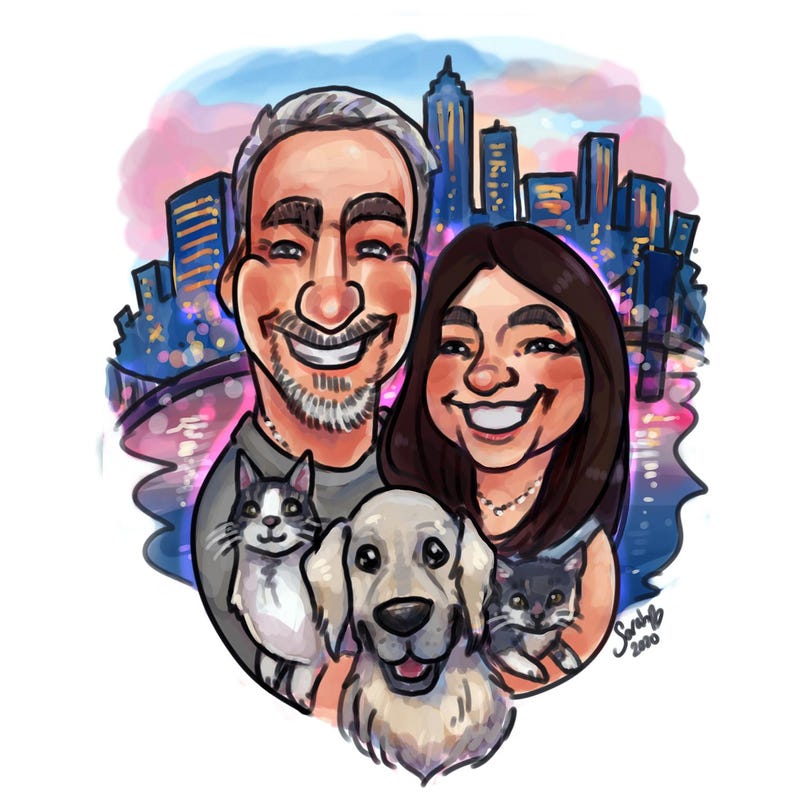 Custom Digital Caricature Art – Cute & Fun Hand-Drawn Portraits image 6