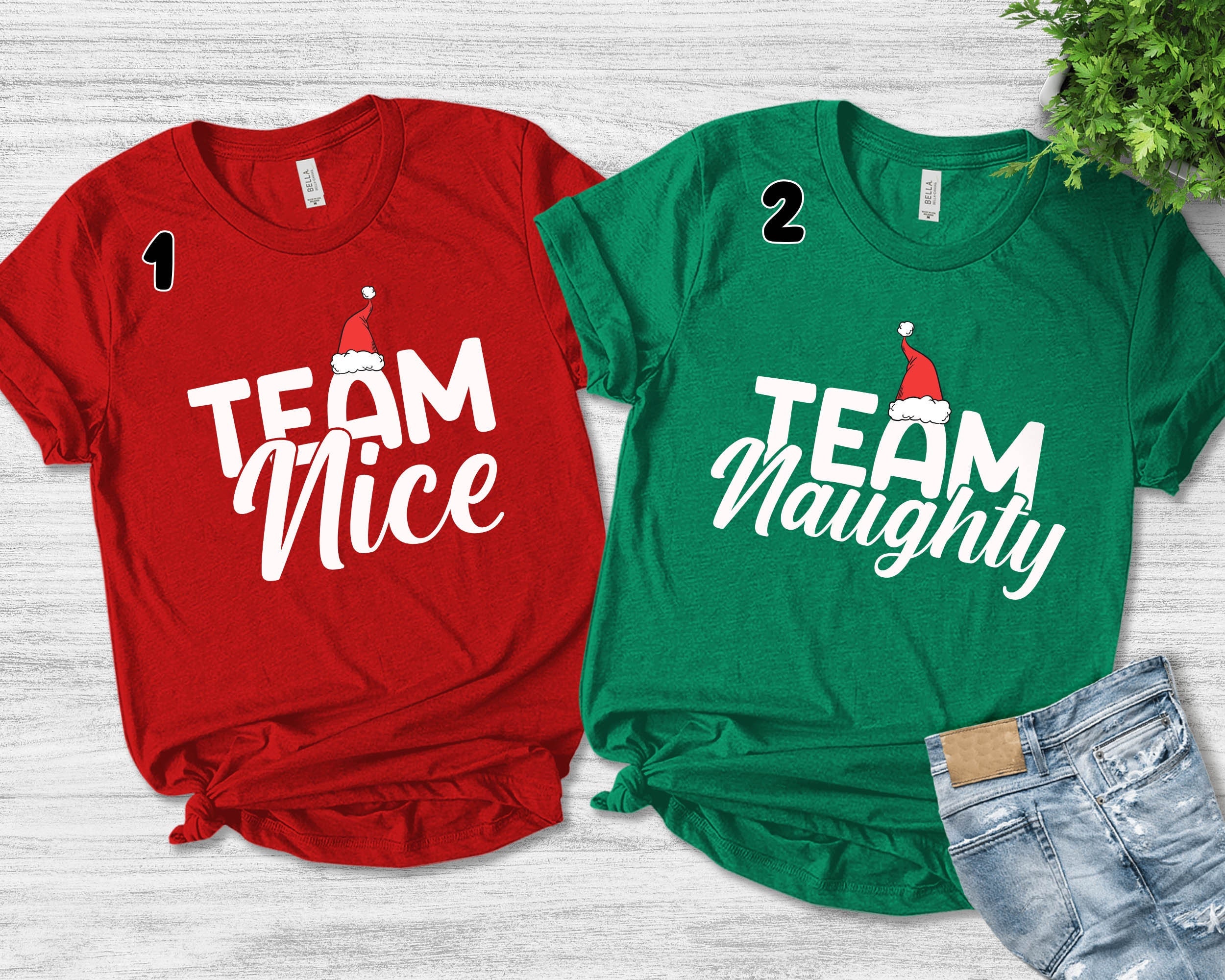 Nice And Naughty Christmas Couple Shirt