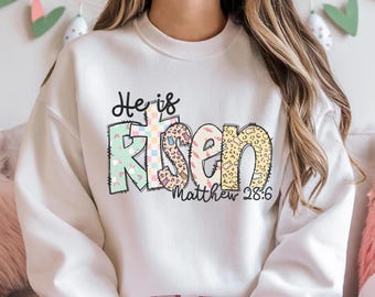 Sweat-shirt de Pâques Il est ressuscité - Tenue d'église religieuse