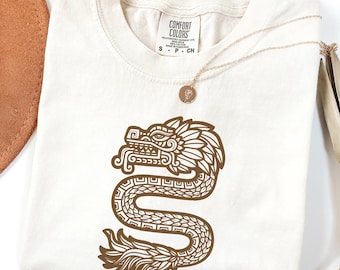 Comfort Colors®  Chinese Dragon Shirt, Zodiac Dragon Tee, Valentine’s Day Gift,Minimal Line Art Dragon,Vintage Dragon Tee,Unisex Graphic Tee