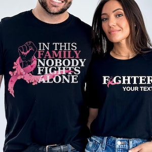 In This Family No One Fights Alone Shirt, Family Cancer Fight Shirt, Family Cancer Shirt, Cancer Support Shirt, Breast Cancer Awareness Tee