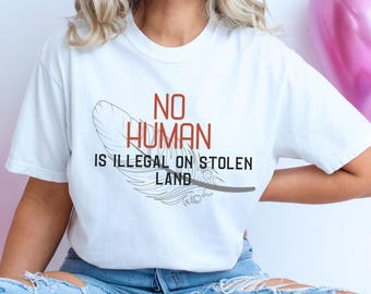 No Human Is Illegal T-Shirt, Menschenrechtler Aktivist Shirt