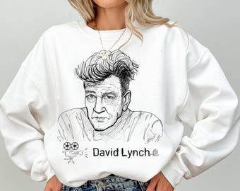 David Lynch Sweatshirt, Pencil Drawing, 90s Retro Cinema Gift