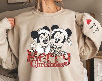 Retro Mickey Minnie Merry Christmas Sweatshirt, Magic Christmas Sweater, Disney Christmas Sweatshirt, Mickey Minnie Christmas Sweatshirt
