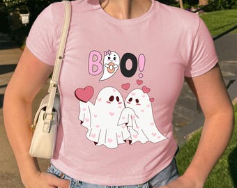 Halloween Ghost Shirt, Cute Ghost Shirt, Womens Halloween Shirt, Cute Fall Shirt, Spooky Season Shirt, Gift For Halloween,Boo Ghost Shirt