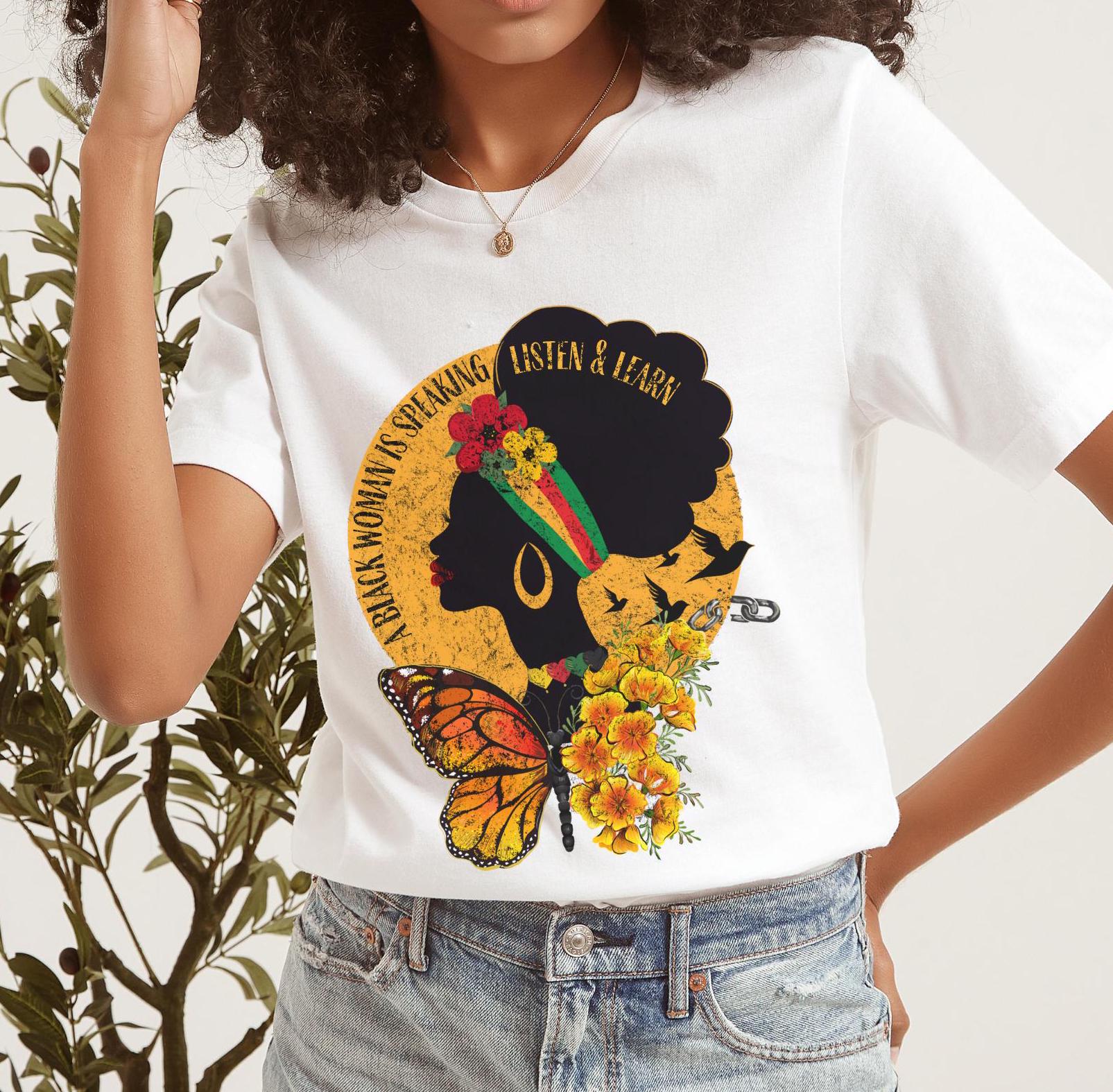 黒人女性スピーチTシャツ、黒人歴史月間、ジューンティーンス - Etsy 日本, image size:1605x1575