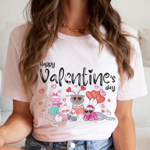 Cute Cat Valentine Shirt, Cat Lover Valentine Shirt, Valentines Day Gift for Her, Funny Valentine Day Shirt, Valentine&#39;s Day Gift
