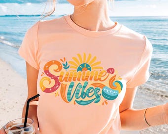 Camiseta gráfica Summer Vibes – Camiseta de playa costera