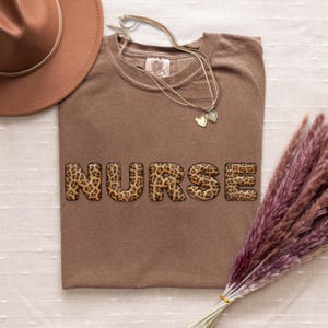 Comfort Colors®Leopard Nurse Shirt, Nurse T-Shirt, RN Shirt, Nursing School Shirt, Registered Nurse Shirt, Nurse Gift