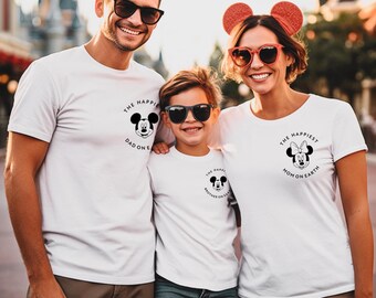 Happiest Dad on Earth Pocket T-Shirt, Matching Disney Trip Tees