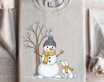 Sneeuwpopsweater, kerstsweater, sneeuwpop-T-shirt, sneeuwpopsweatshirt, kerst ronde hals, kersttrui, kersttrui voor dames