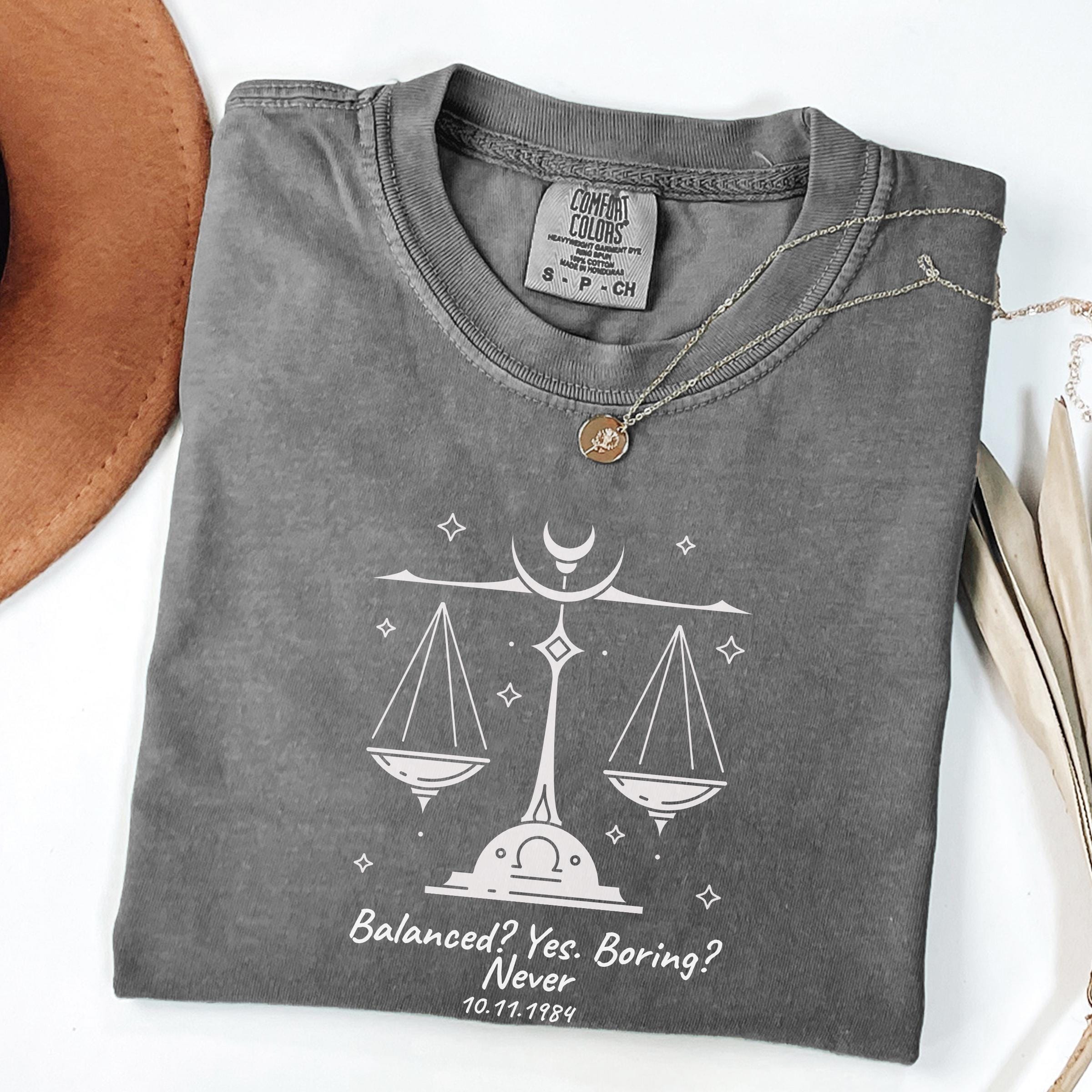 Comfort Colors®libra Shirt, Balanced Not Boring Tee, Zodiac