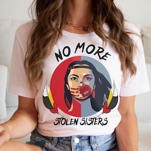 Chemise Plus de sœurs volées, chemise amérindienne, chemise MMIW, main rouge indigène, chemise Wear red for my sister