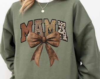 Coquette Mama Sweatshirt For Mothers Day Gift From Daughter Bow Mama Fall Sweatshirt Birthday Gift For Mom New Mom To Be Baby Reveal Hoodie