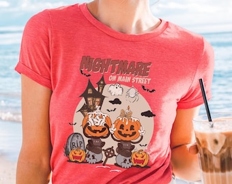 Camiseta vintage de Halloween, camiseta retro de Disney de Pesadilla en la calle principal