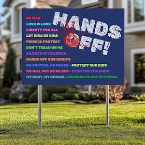 Hands Off Protest Sign, Political Activism, Political Hands Off Protest Yard Sign, Speech Environmental Rights Sign, Save Public Lands