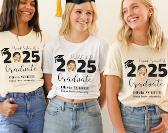 Personalized Photo Graduation Shirt, Proud Family Graduate 2025