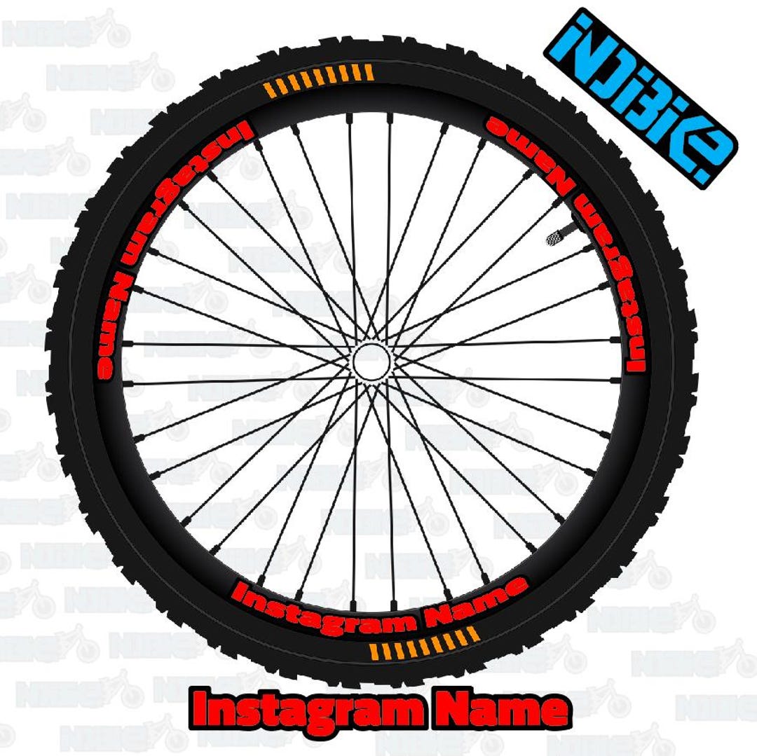 Sticker Design For Bike Rims Bold Text Custom Colour & Text Rim Wheel Stickers Graphics Cycling Bike ...