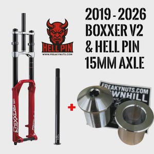 Rockshox Boxxer 20 mm  auf 15mm x 110 mm Boost Gabel Umbau Adapter V2 & Hell Pin Axle.