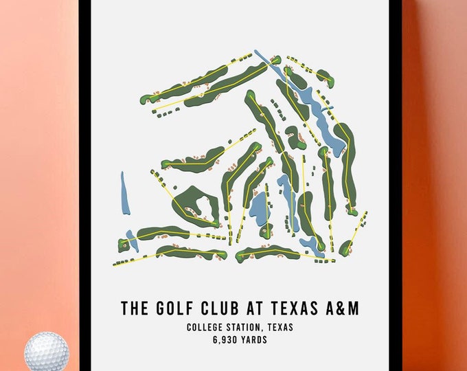 Custom Golf Course Map Print, Any Golf Couse Poster, Retirement Golf Gift, Golf Wall Art, Golfer Gift, Gift for Him