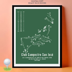 Impresiones de mapas de campos de golf, póster de campos de golf personalizados, regalo para amantes del golf, regalo para papá, decoración de habitaciones de golfistas, ilustraciones de mapas digitales