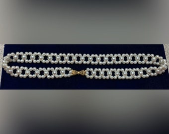 Vintage Woven Cultured Pearl Choker 16
