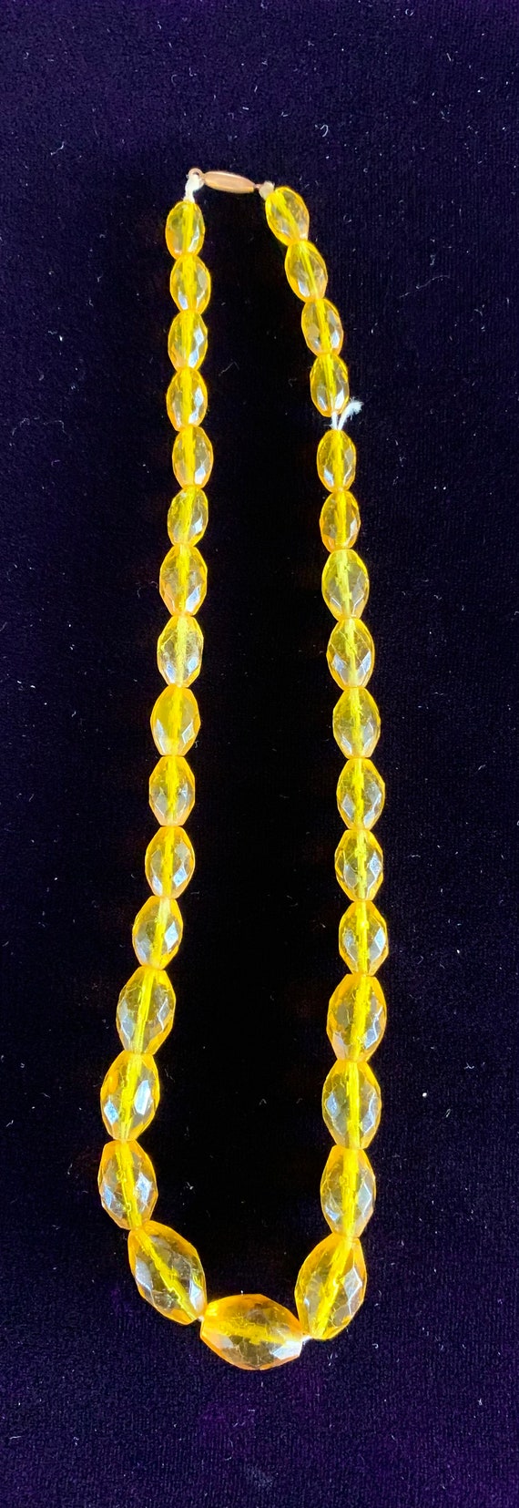 antique yellow glass beads Gem