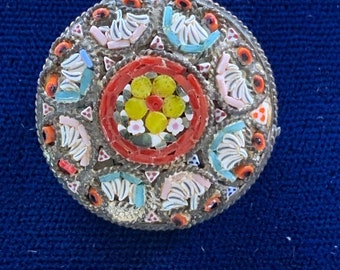 Antique Micro Mosaic Brooch (read listing)