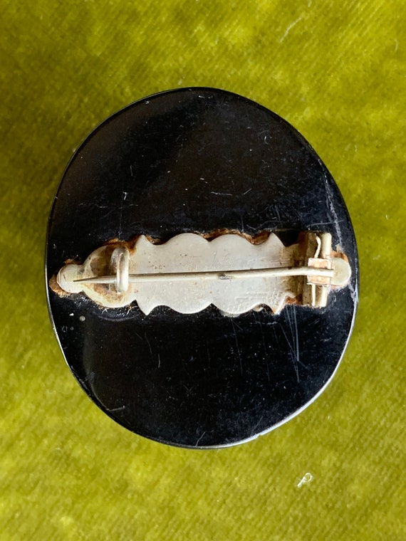 Whitby Jet Antique Mourning Brooch - image 2