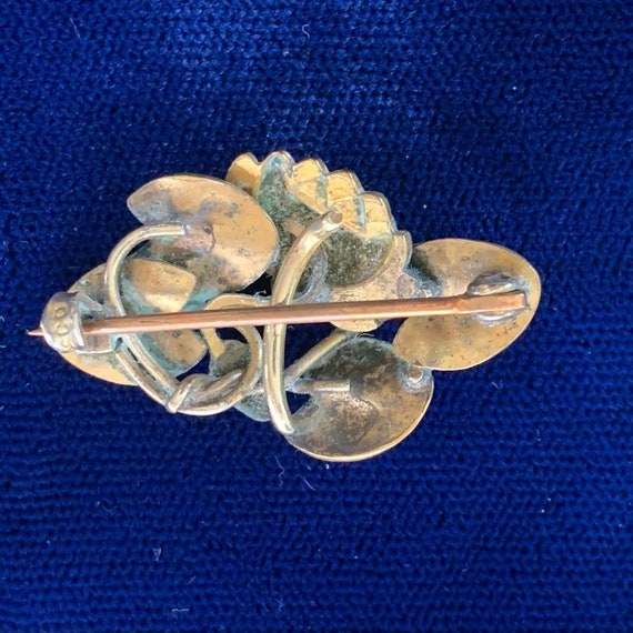 Antique Art Nouveau Water Lily PSCO Watch Pin - image 2