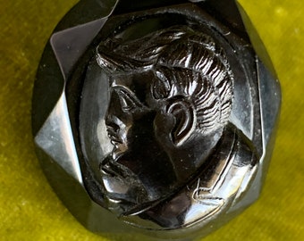 Whitby Jet Antique Mourning Brooch
