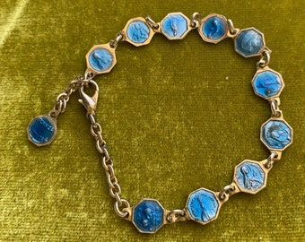 Vintage French Saints Enamel Bracelet 6 1/2