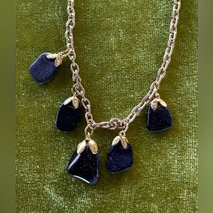 Antique Blue Goldstone Necklace
