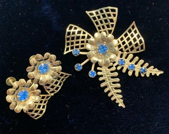 Vintage Demi Parure Brooch and Earrings Set