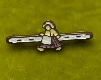 Antique Dutch Guilloche Tiny Bar Pin