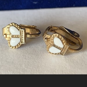 Vintage Royal Crown Enamel Earrings