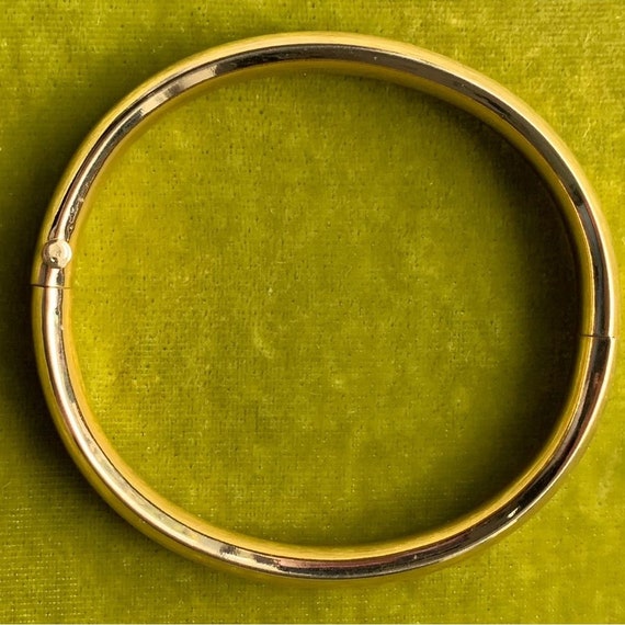 Vintage 14k Gold Plated Hollow Bangle