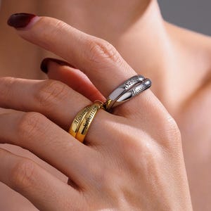 Anpassad sammanflätad namnring, sterlingsilver, personliga smycken