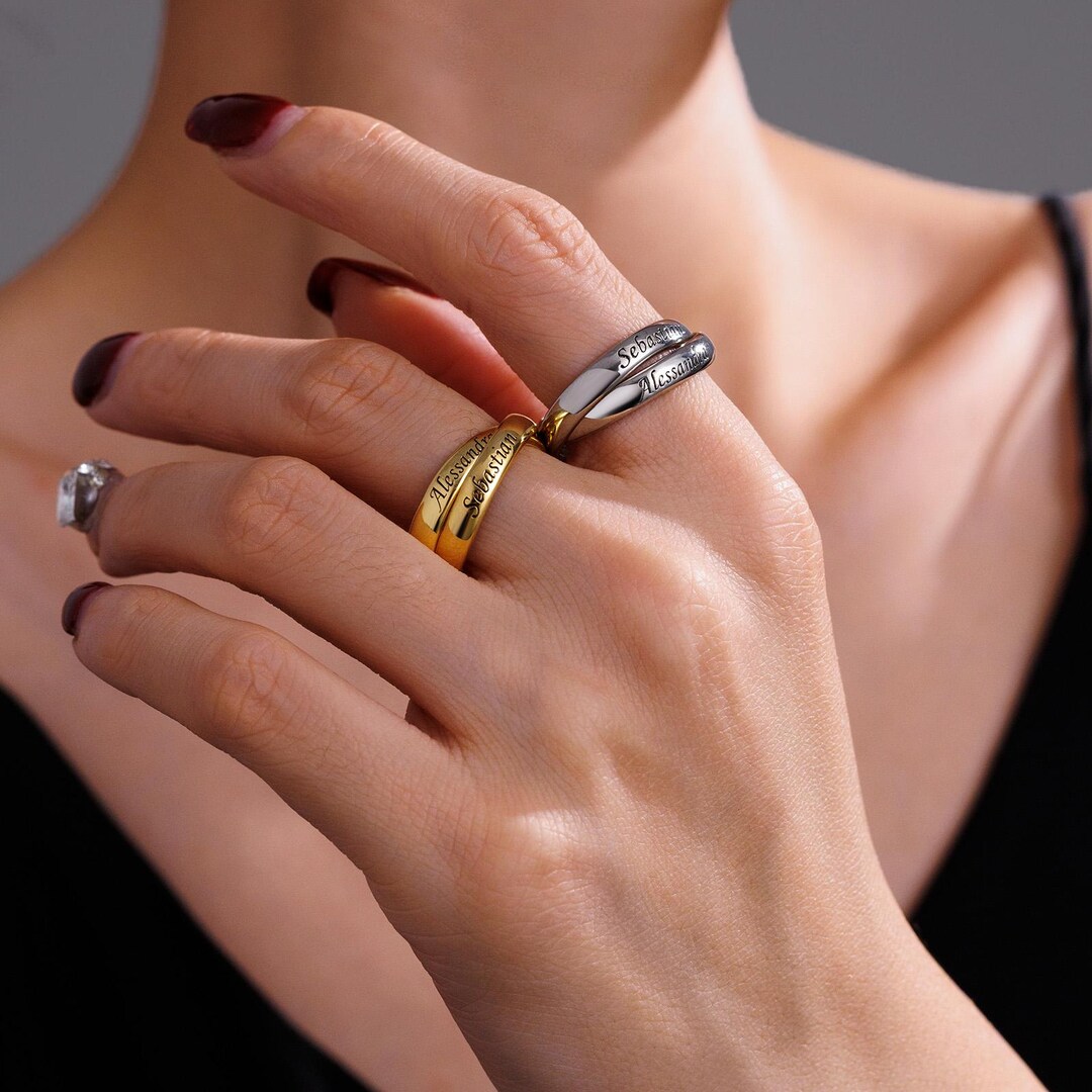 Custom Intertwined Name Ring, Sterling Silver, Personalized Jewelry - Etsy