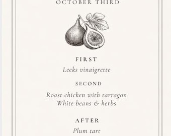 Editable Vintage Supper Menu & Place Cards | Old World Dinner Template (Canva)