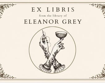 Editable Ex Libris Bookplate Template | Vintage Library Labels (Canva)