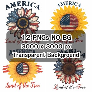 Patriotic Clipart Bundle: American Flag PNG Designs for 4th of July