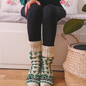 Handmade 100% Wool Knitted Womens Socks,Natural Wool Socks,Warm Winter Socks,Handmade Knitted Women Socks,Below The Knee Socks,Gift For Her