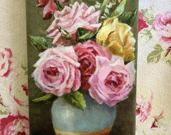 Susan Rios Rose Bouquet Giclee Art Print, Shabby Chic Floral Canvas Wall Decor