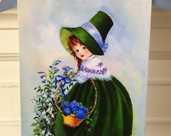 Vintage Irish Girl Art Print: St. Patrick's Day Decoration