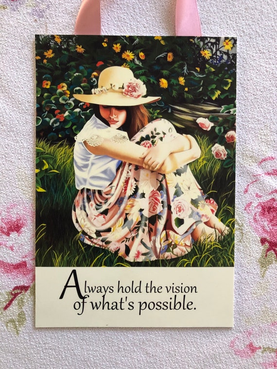 Inspirational Art Inspirational Quote Illustrated Quote Woman in Floral Skirt Woman in Large Brim Hat Art Print Etsy