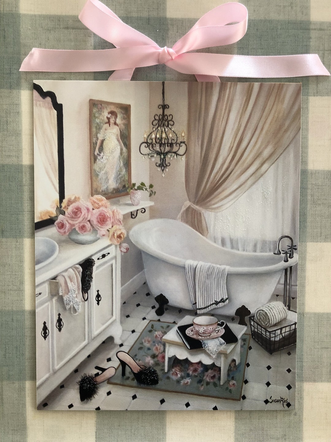 Vintage Bathroom Print by Susan Rios, Clawfoot Tub Art Print, Sensuous ...