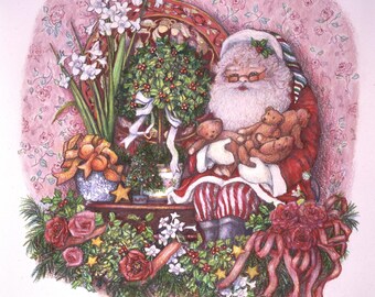 Santa & Bears Christmas Giclee Print – Susan Rios Floral Still Life